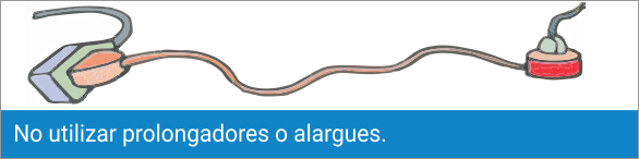 No utilizar prolongadores o alargues.